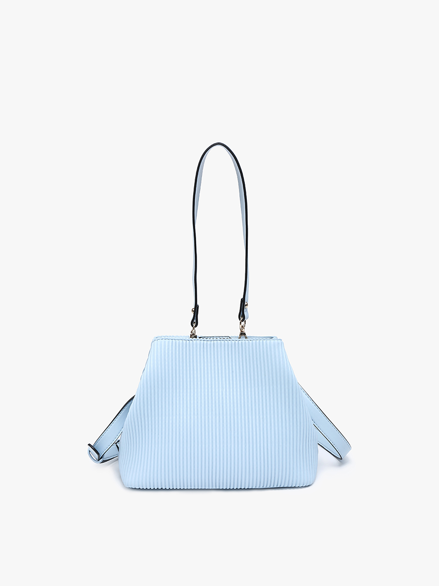 Dove Pleated Satchel w/ Large Handle