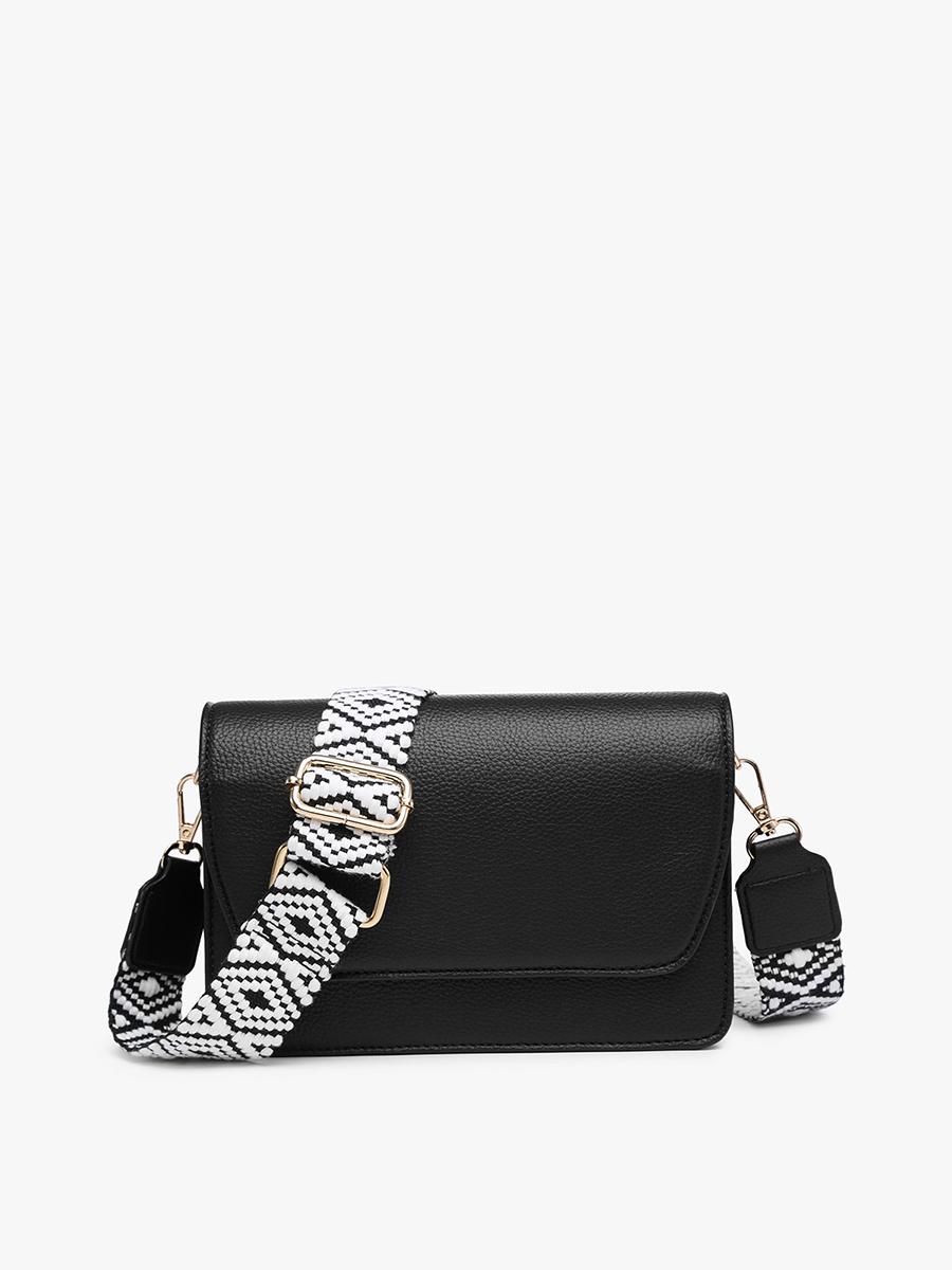 M2278 Noah Flapover Crossbody w/ Guitar Strap: Seafoam