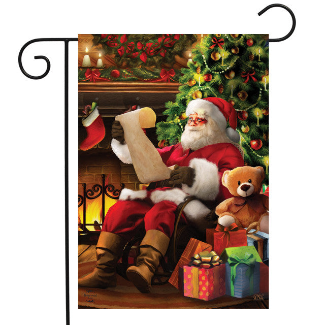 Naughty or Nice Santa Garden Flag