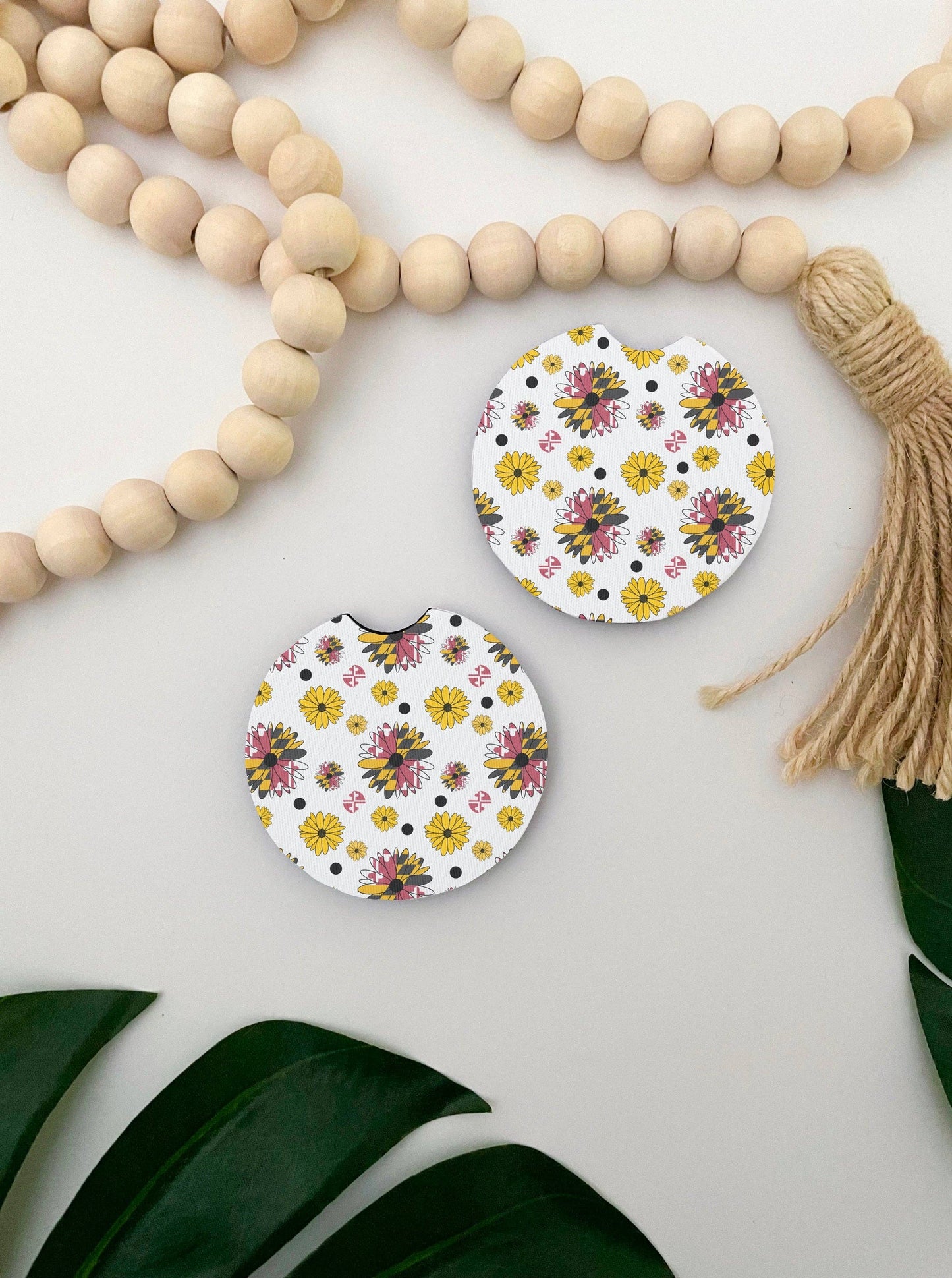 Maryland Flower Car Coasters