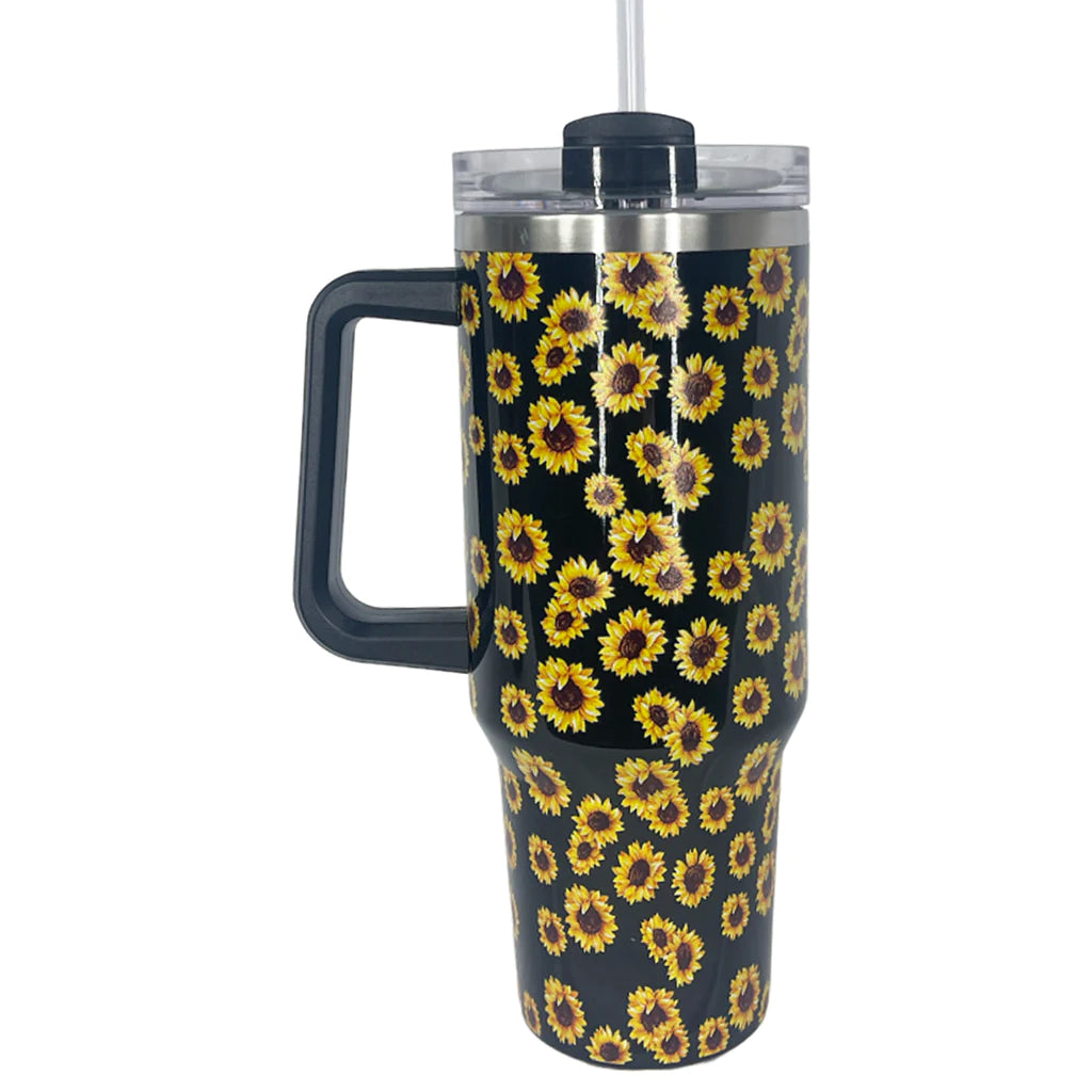 Black Sunflower 40 oz. Tumbler