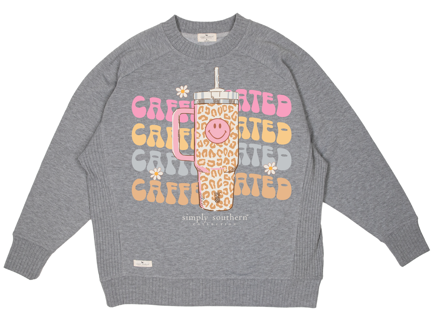 "Caffeinated" Ribbed Crewneck