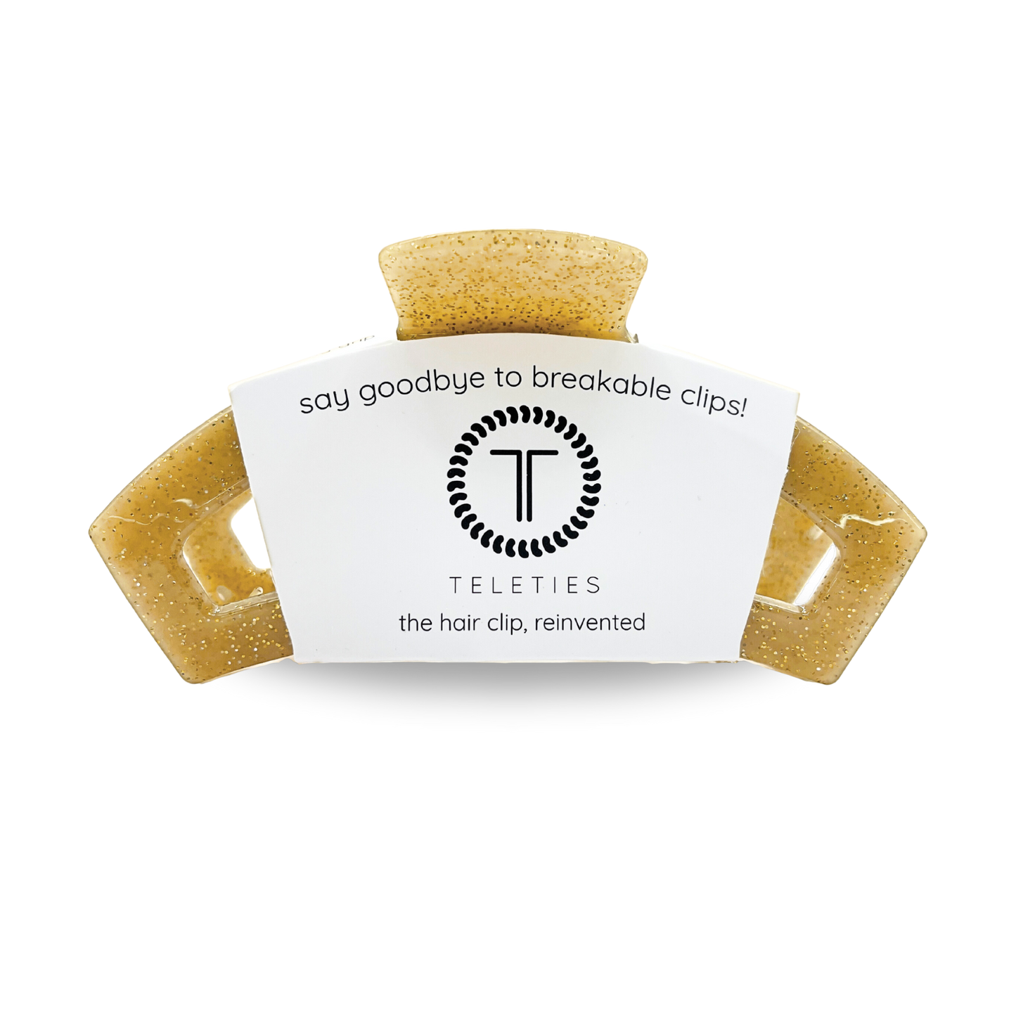 Open Gold Glitter Large Hair Clip