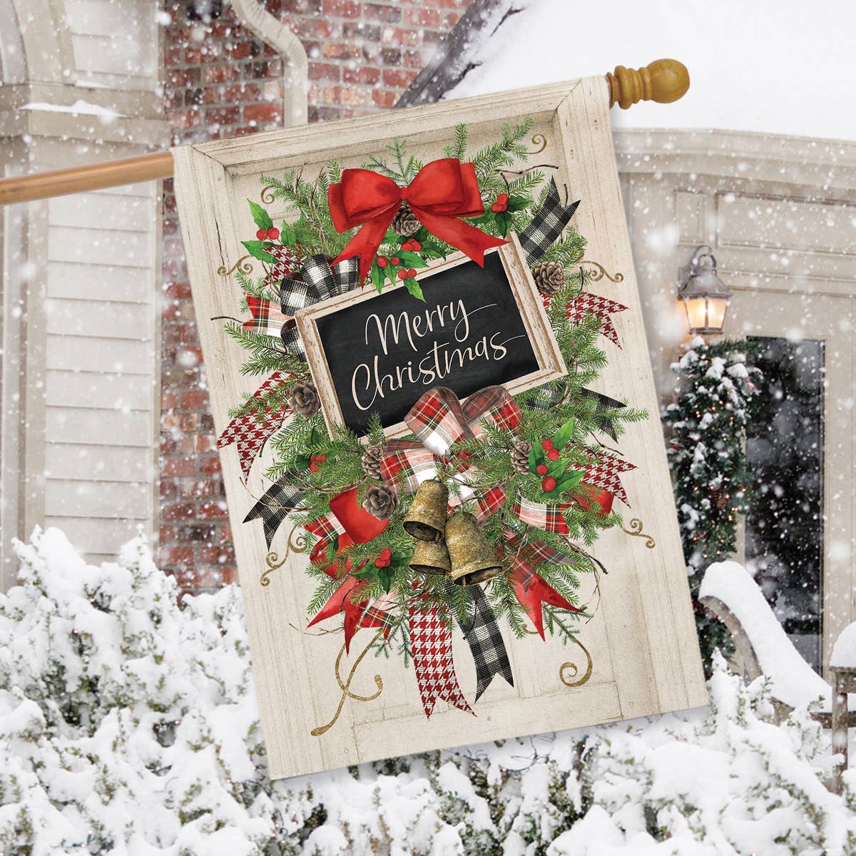 Christmas Swag House Flag