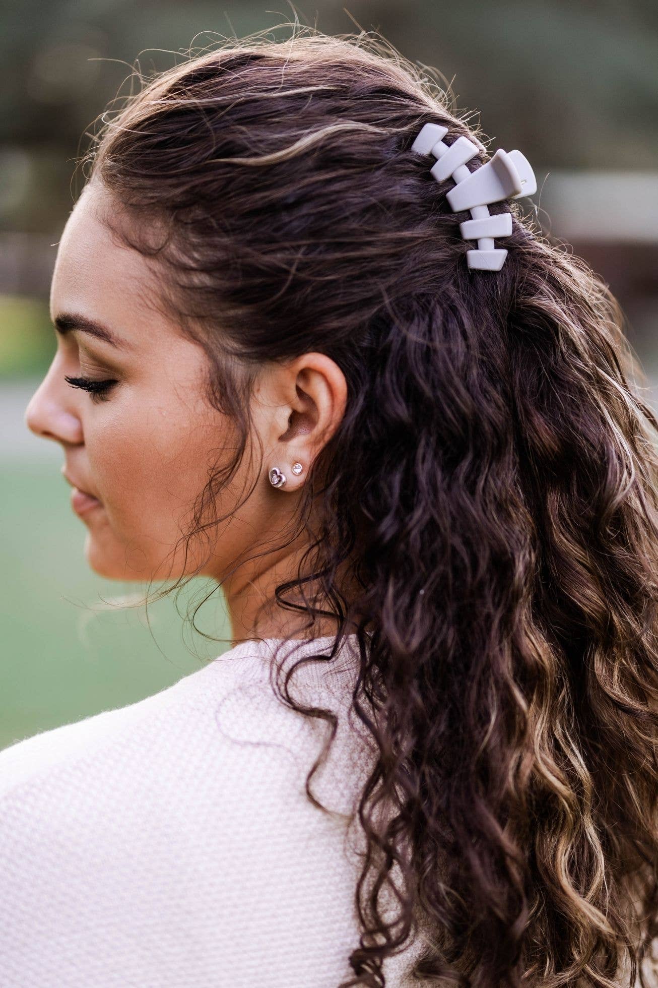 Classic Silver Flames Small Hair Clip