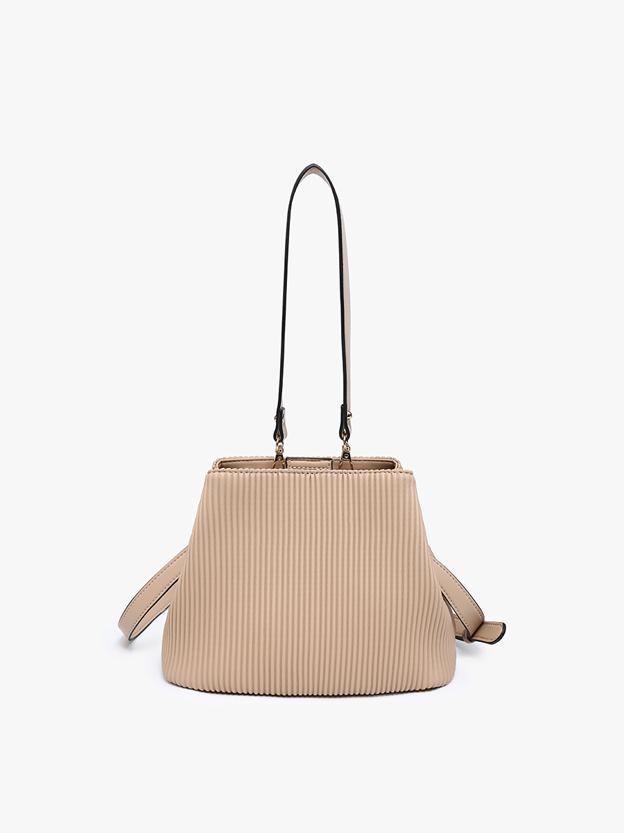 Dove Pleated Satchel w/ Large Handle