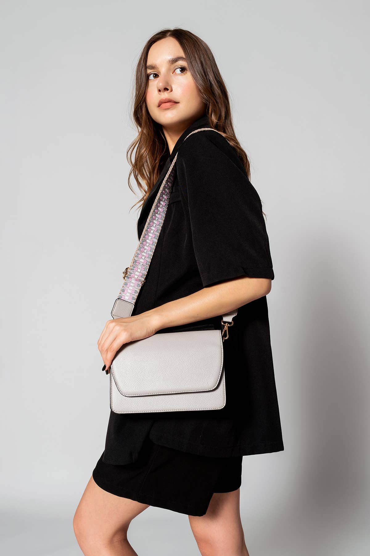 M2278 Noah Flapover Crossbody w/ Guitar Strap: Seafoam