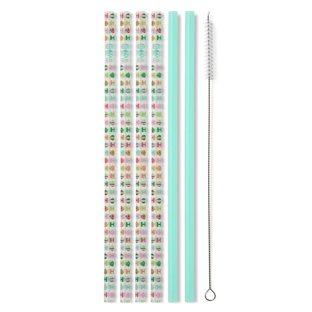 HoHoHo + Mint Reusable Straw Set