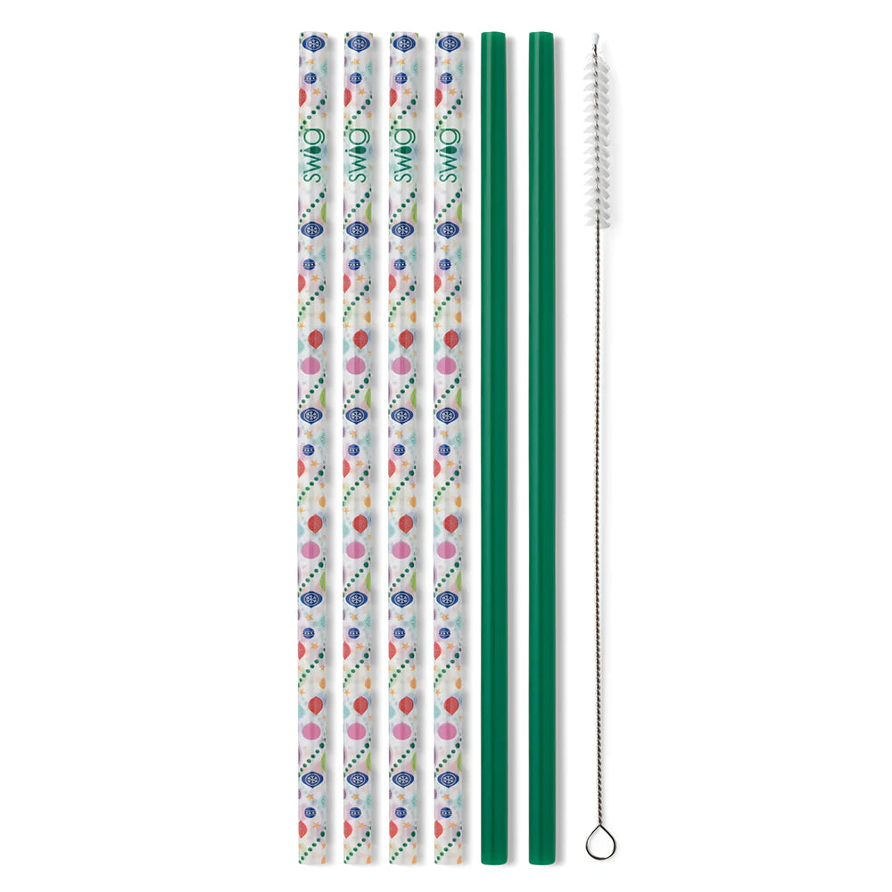 O Christmas Tree + Green Reusable Straw Set