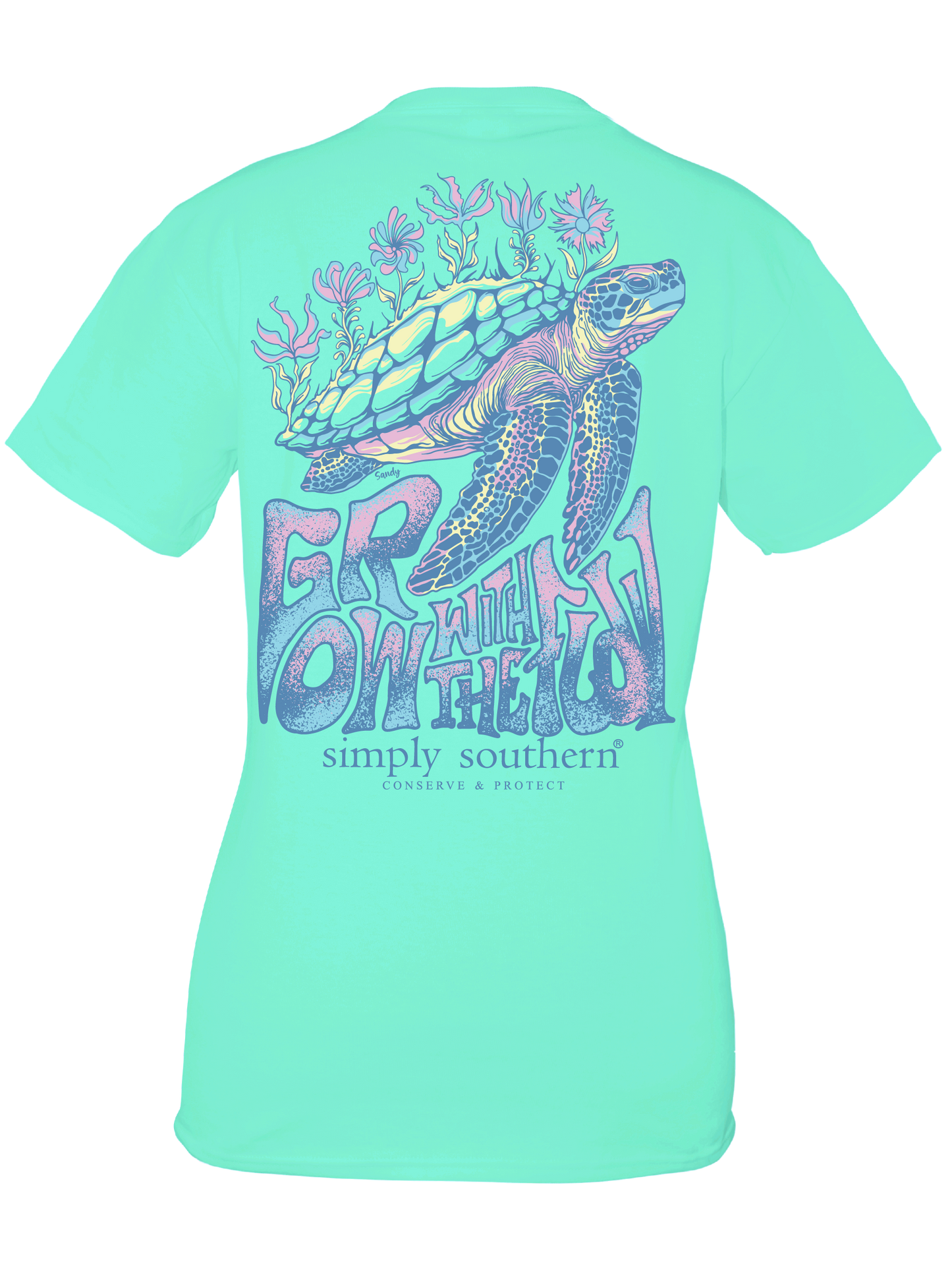 Grow with the Flow Turtle Tracking  Shirt