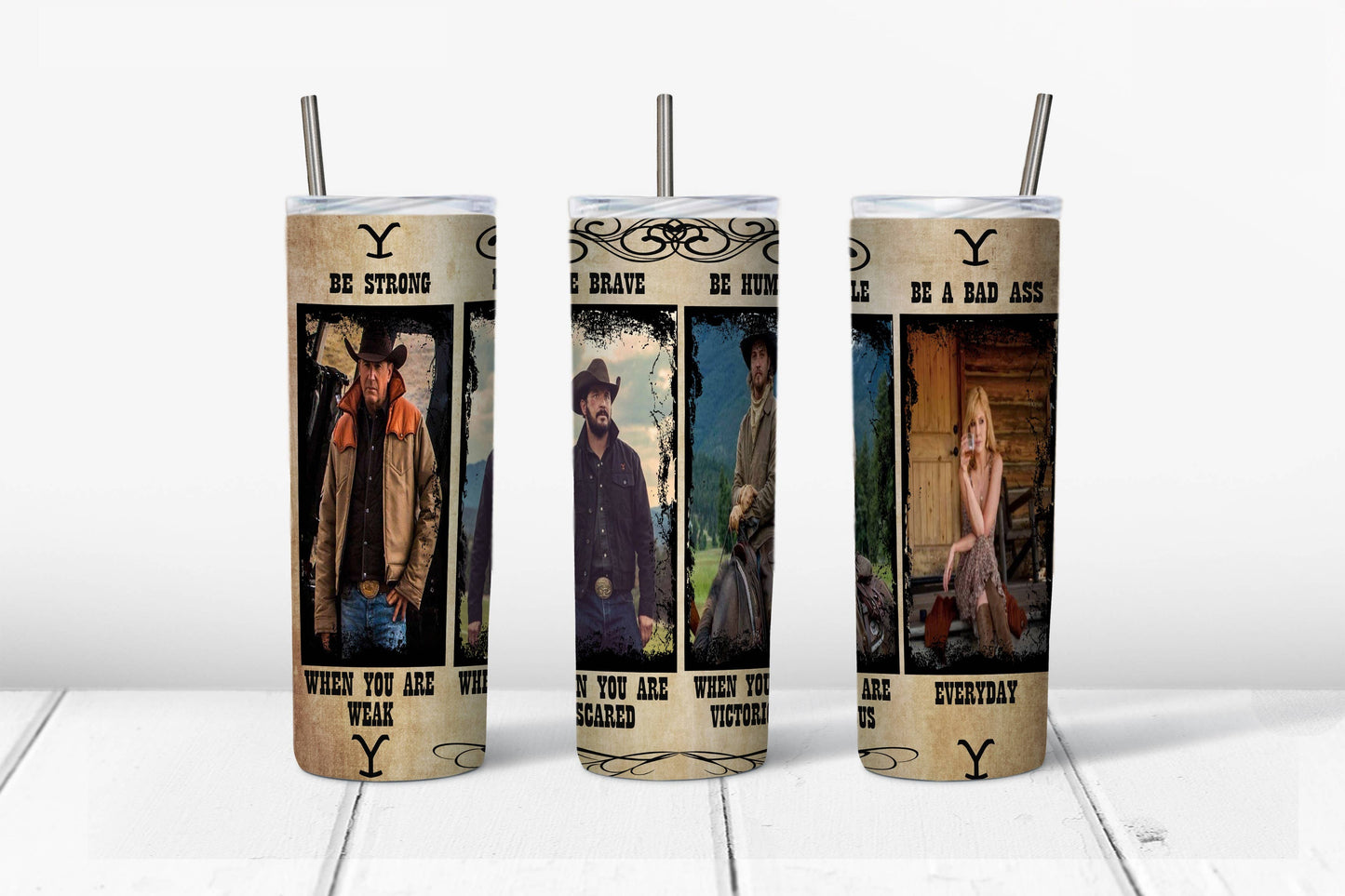 20 oz Stainless Steel Tumbler - Yellowstone Be Strong