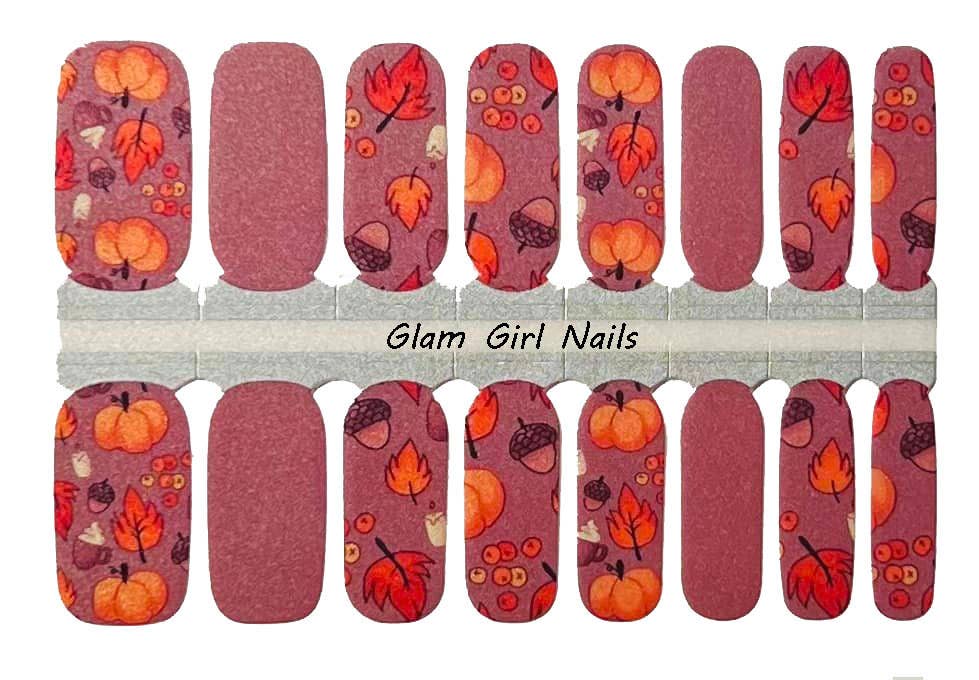 Pumpkin Latte Sparkle Nail Wraps