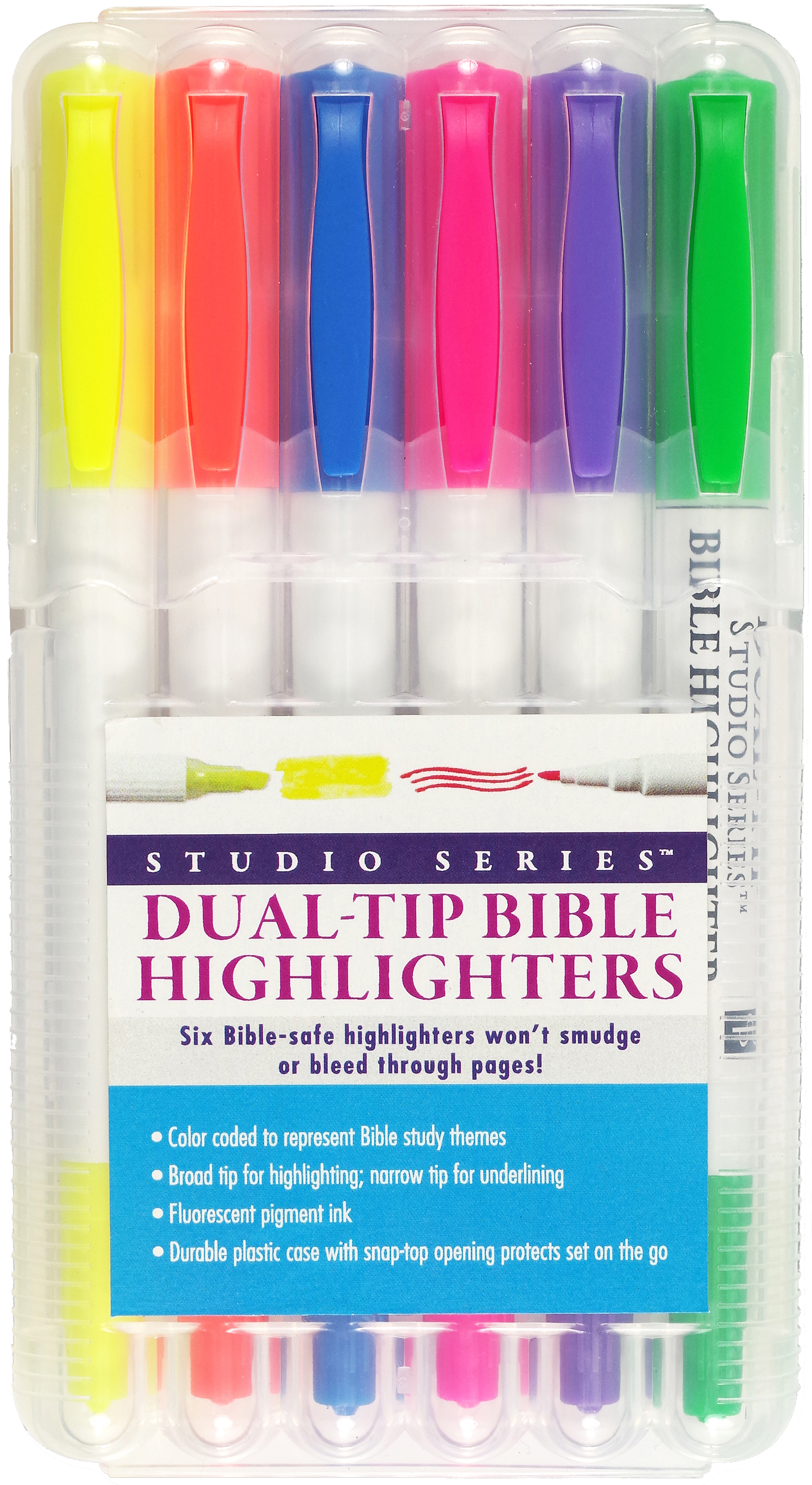 4 Piece Assorted Colors Jumbo Dry Highlighter Bible Markers with