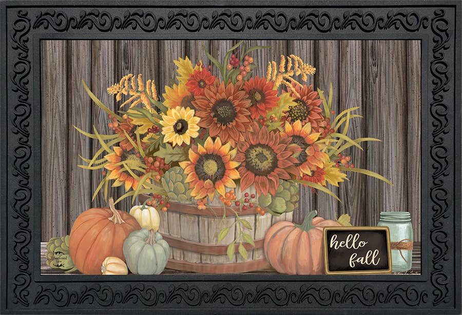 Hello Fall Floral Doormat