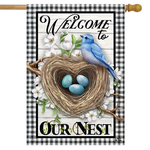 Welcome To Our Nest House Flag