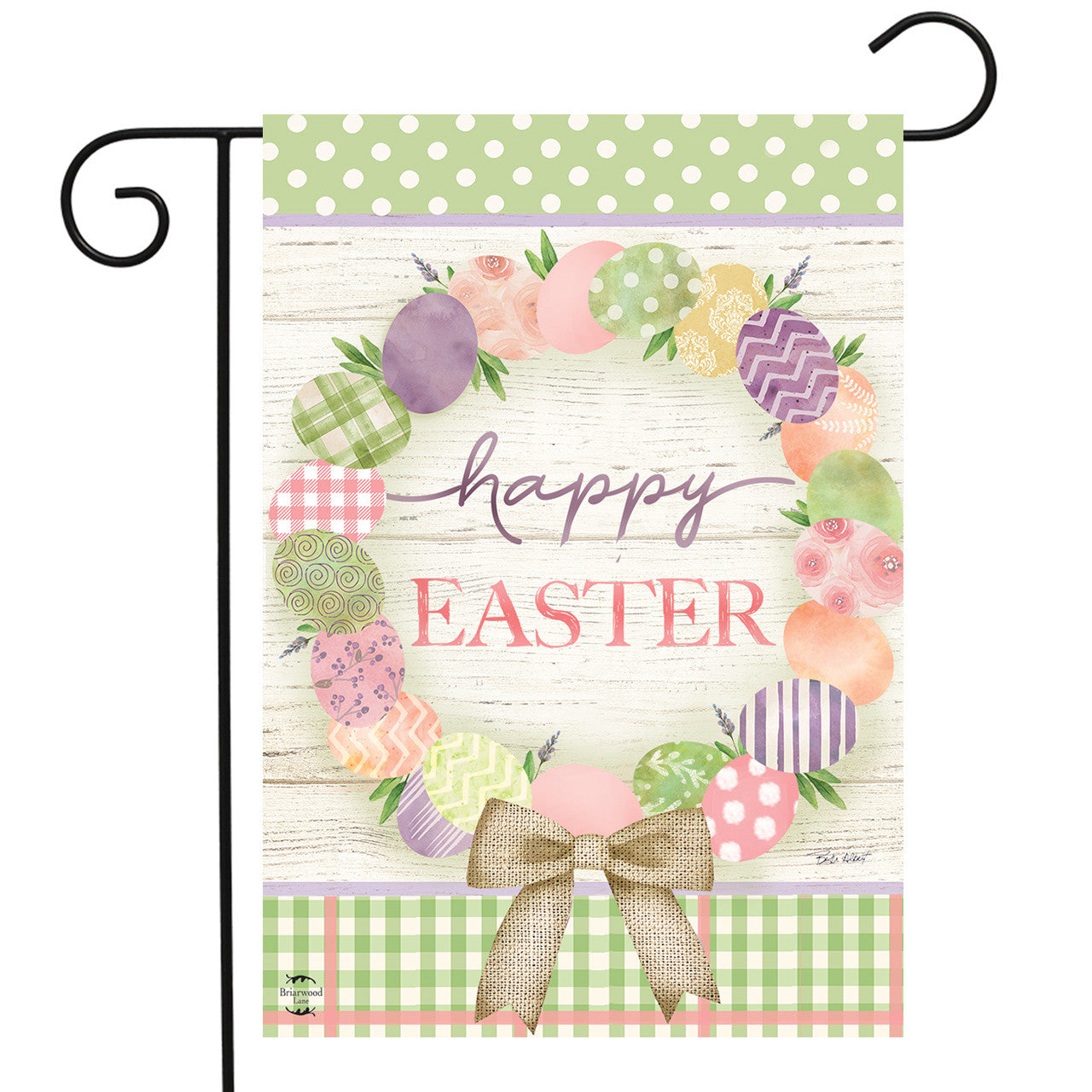 Easter Egg Wreath Garden Flag