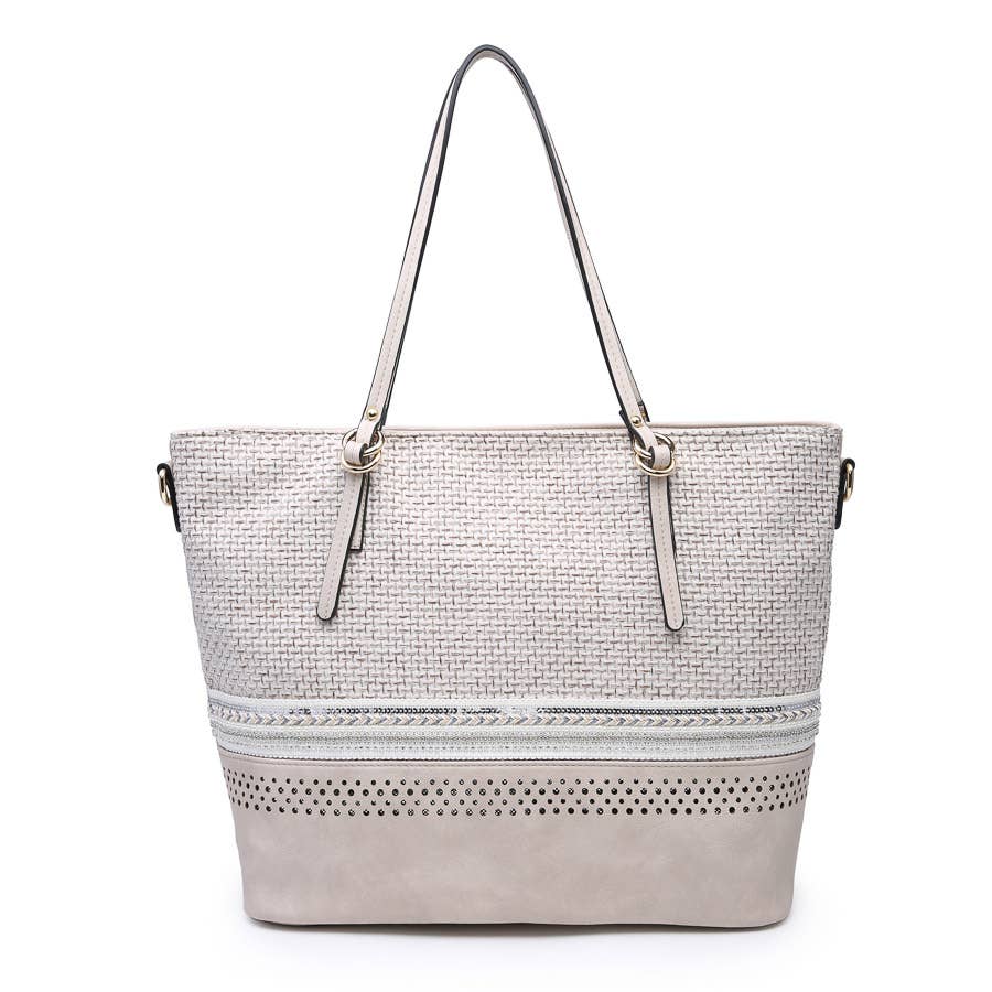 Beaded Tote Bag (Oatmeal Color)
