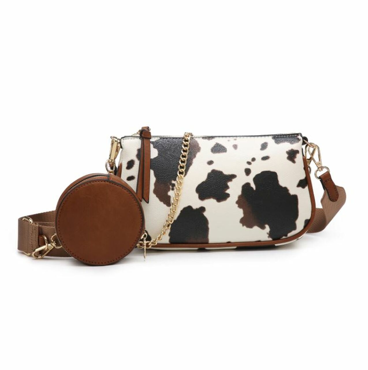 Marina White Cow Purse
