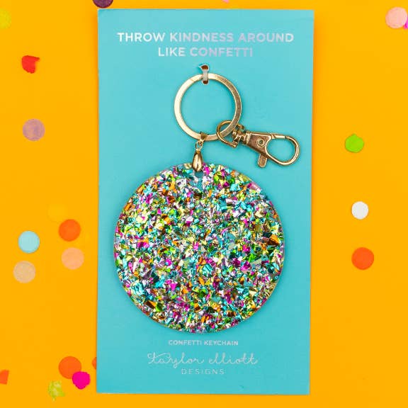 Confetti Acrylic Circle Keychain