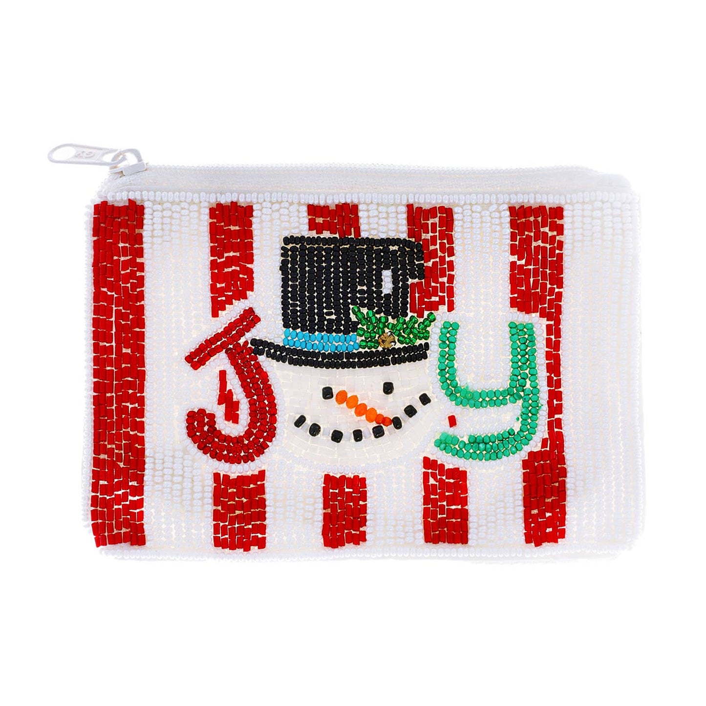 Snowman Joy Christmas Beaded Coin Purse