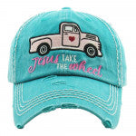 Jesus Take The Wheel Turquoise Hat