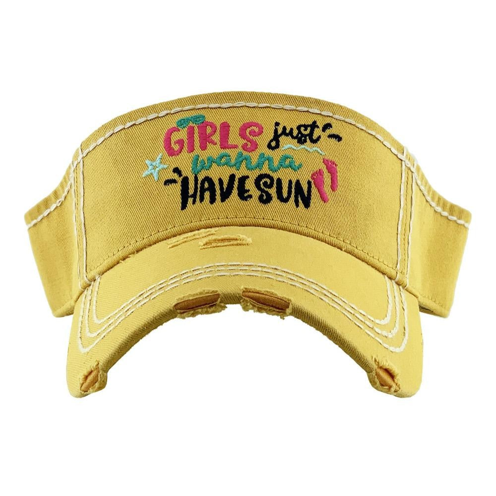 Girls Just Wanna Have Sun Yellow Visor