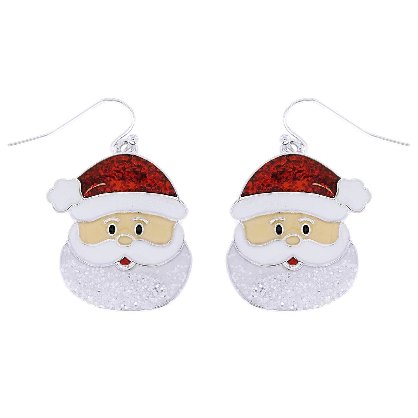 Santa Christmas Enamel Dangle Earrings