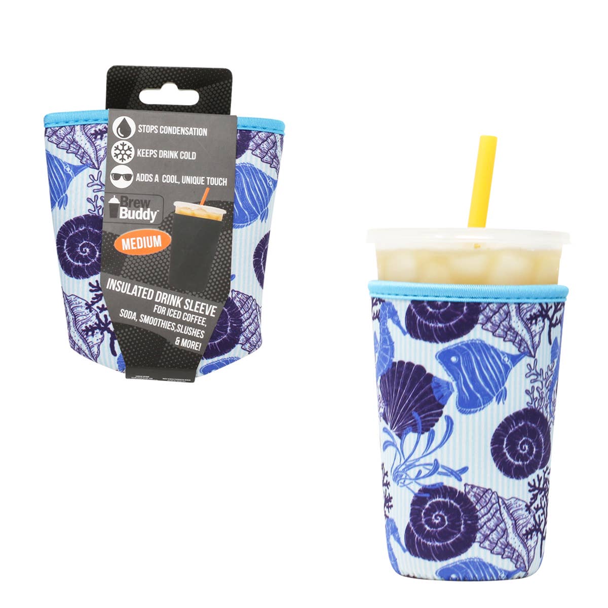 Brew Buddy Insulated Iced Coffee Sleeve - By the Sea (Medium)