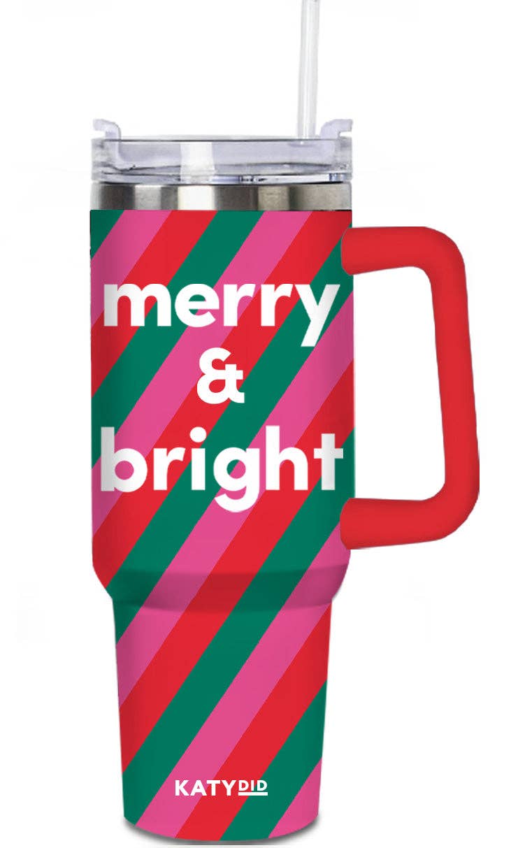 Merry & Bright Christmas 40 Oz Tumbler Cup – Enchanted Florist and