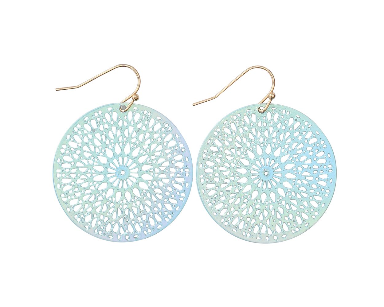 Mint Filigree Rounds Earrings