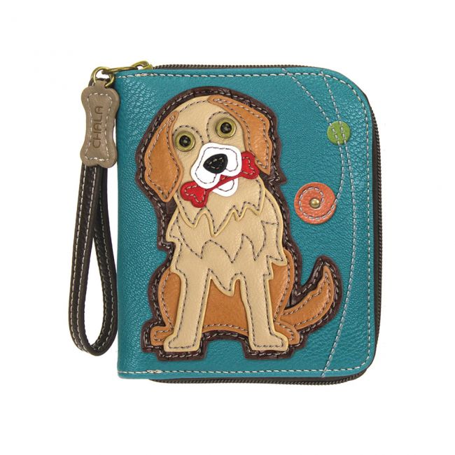 Golden Retriever Zip-Around Wallet