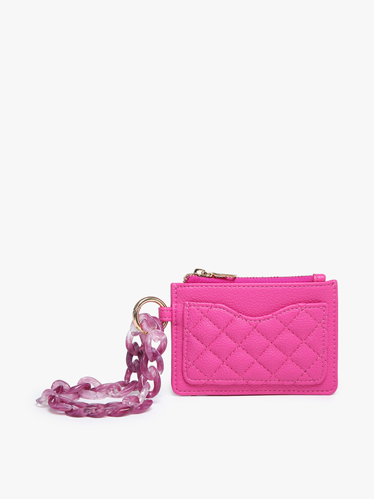 Rhodes Quilted Wallet w/ Chain Bangle - Purple