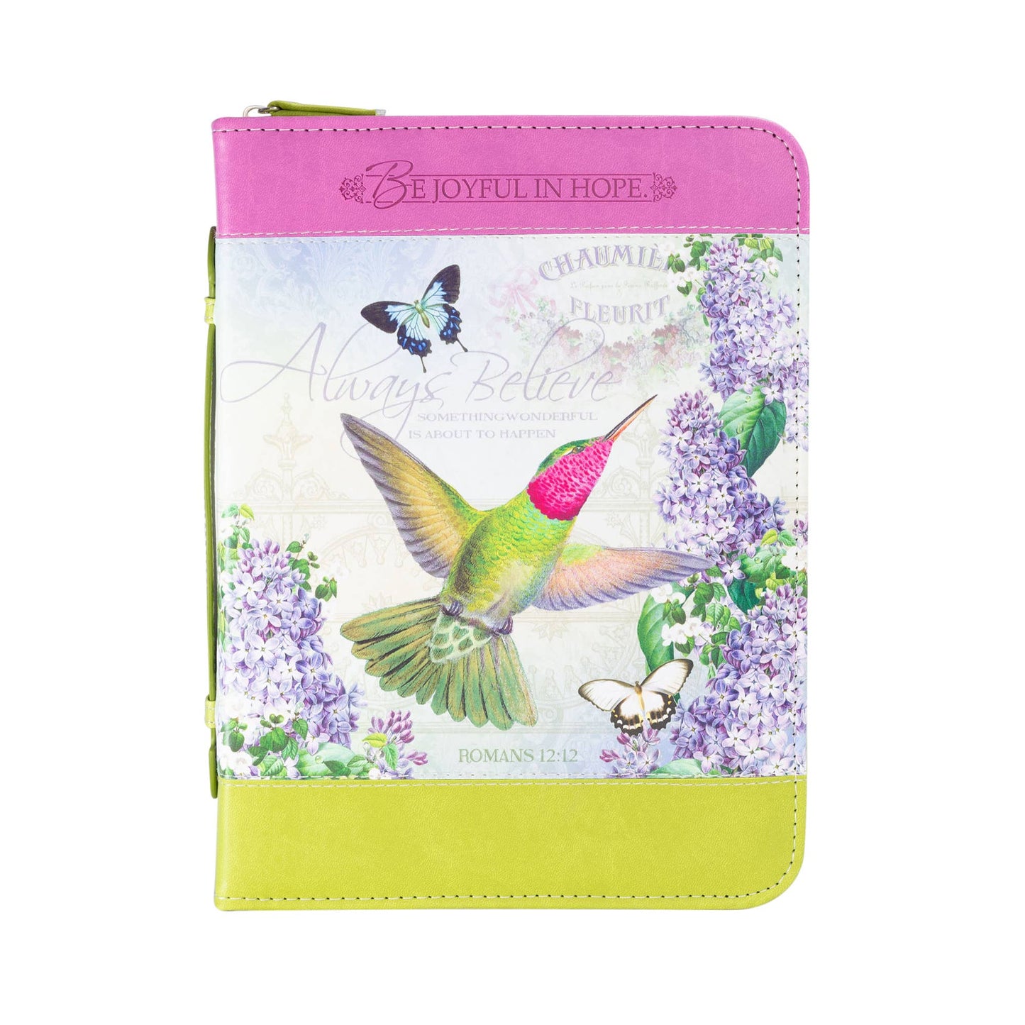 Lilac Garden Hummingbird Large Bible Cover