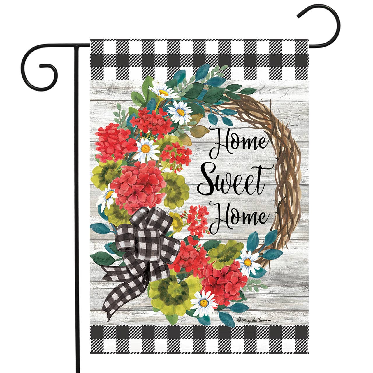 Geranium Wreath Garden Flag