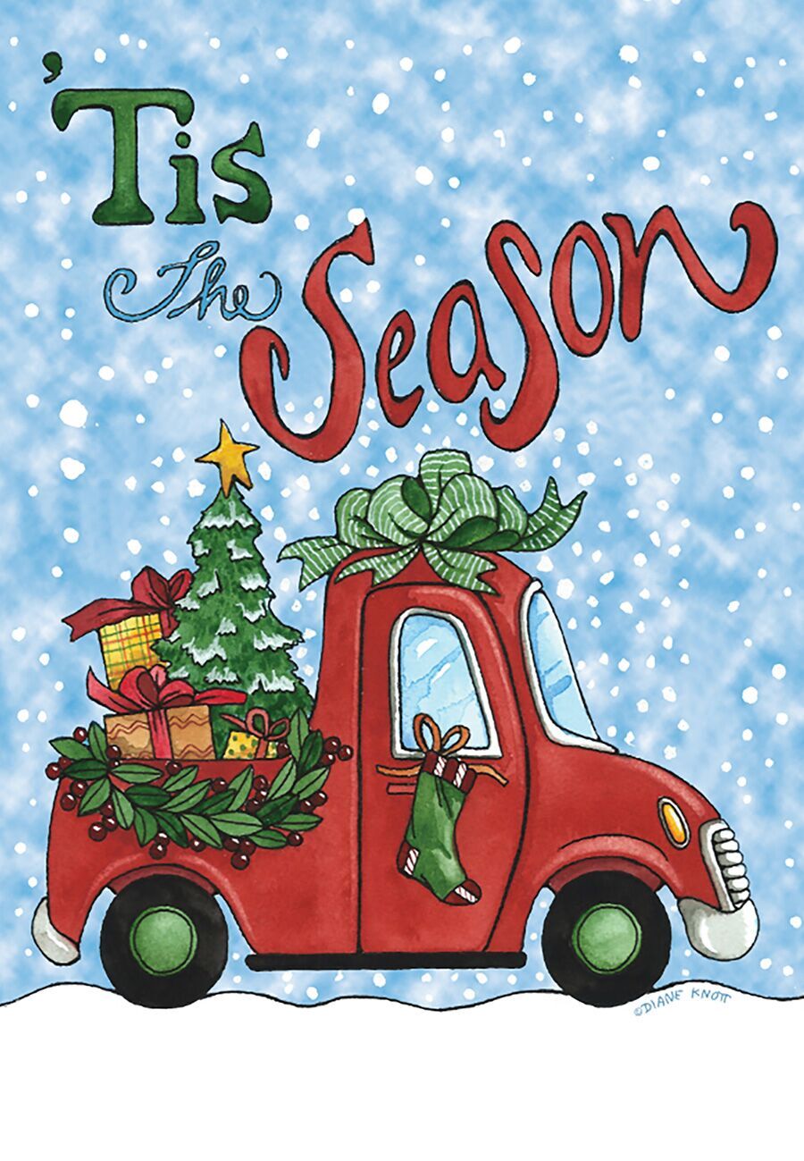Tis The Season Pickup Garden Flag