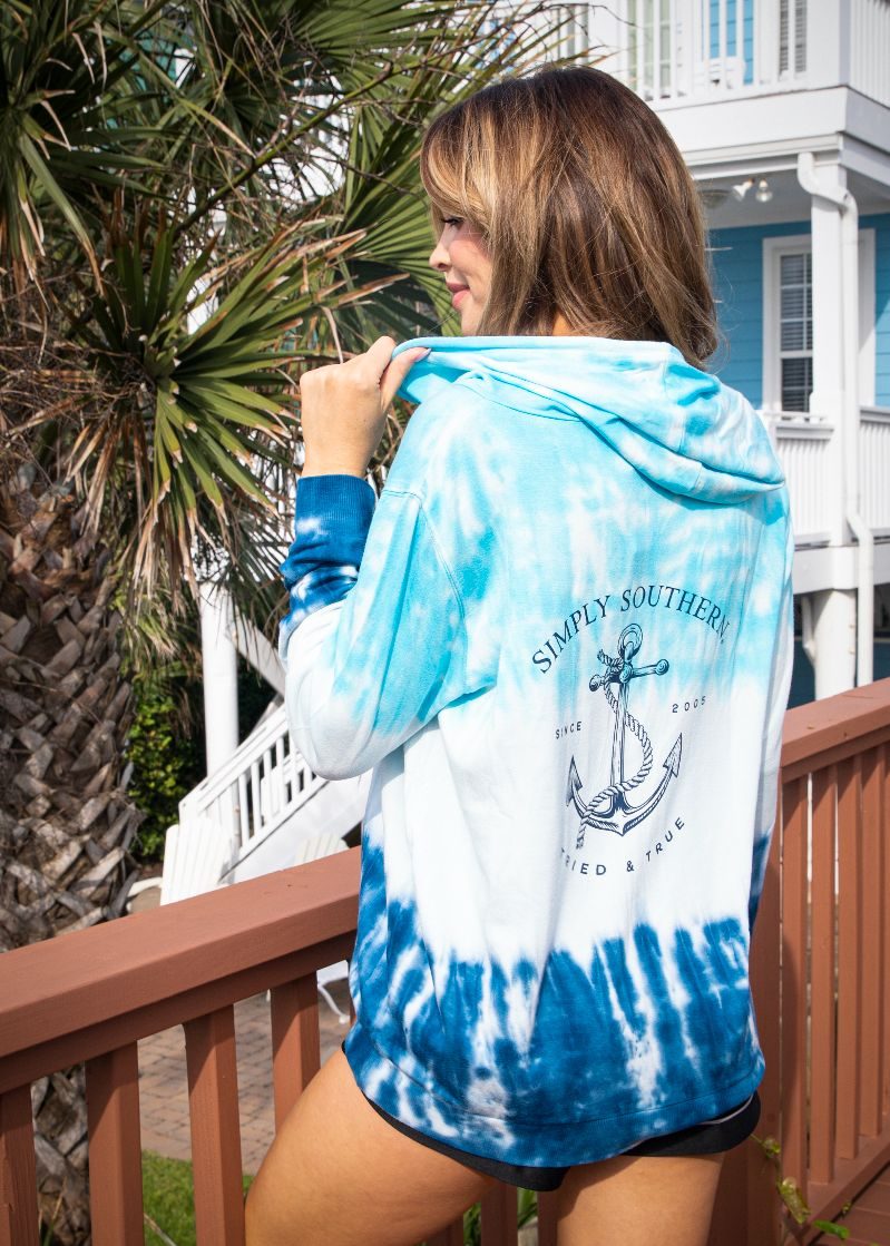 Tie Dye Super Soft Hoodie - Blue