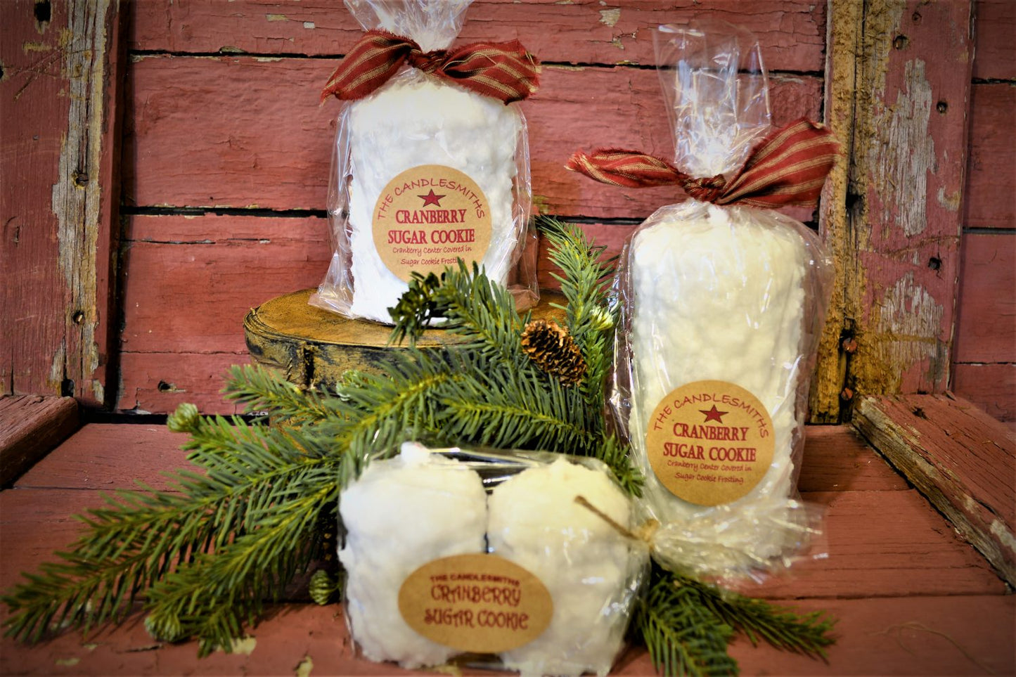Cranberry Sugar Cookie Pillar Candles