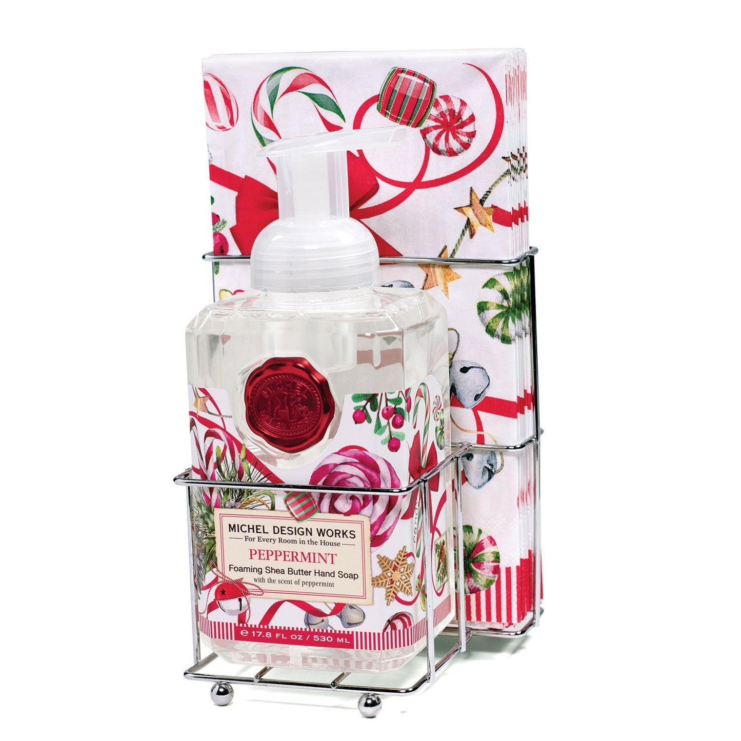 Peppermint Foaming Hand Soap and Napkin Set
