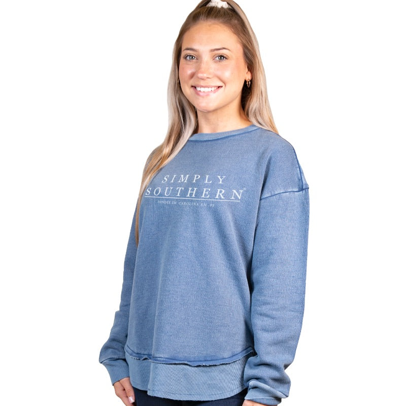 Denim Logo Fleece Crew