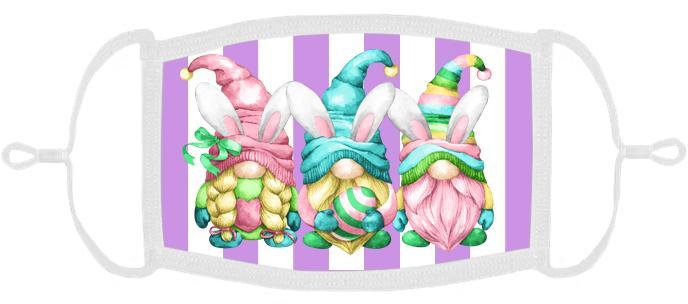 Purple Stripe Easter Gnome Face Mask