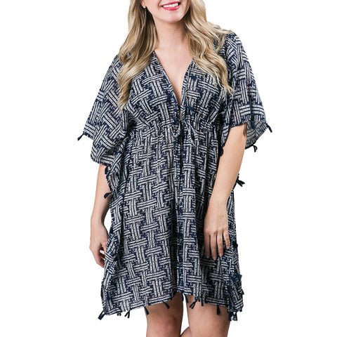 Sabine Cover-Up Navy Tiki
