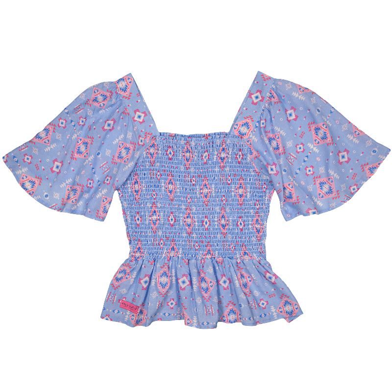Shirred Blouse - Aztec