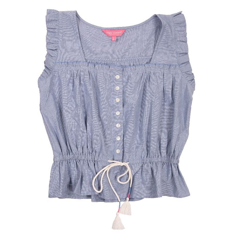 Smocked Blouse - Chambray