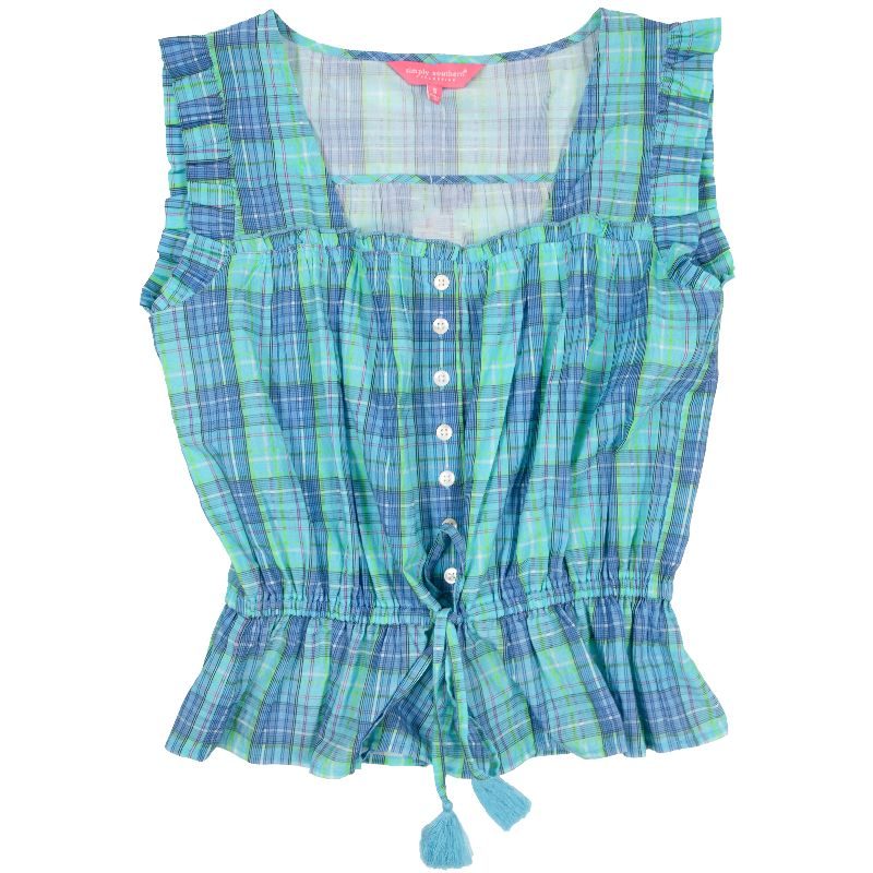 Smocked Blouse - Plaid Green