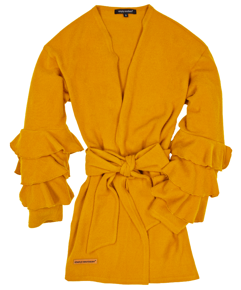 Ruffle Cardigan (Mustard)