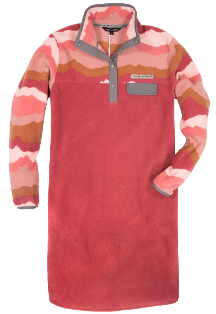 Simply Fleece Dress in Mountain Print