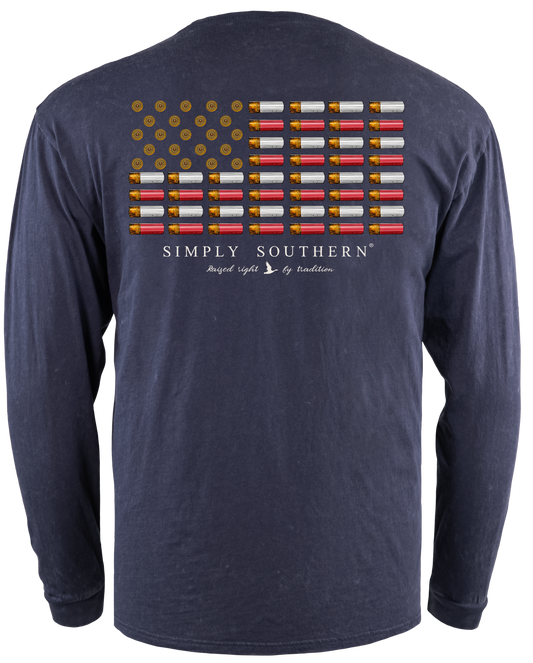 Men's Bullet USA Flag Long Sleeve Shirt