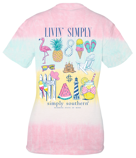 "Livin' Simply" Beach Tie Dye Shirt