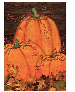 Rustic Pumpkin Patch Garden Flag
