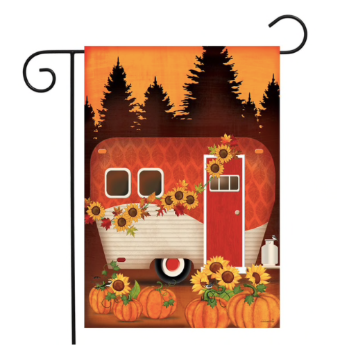 Autumn Night Camper Garden Flag